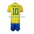 Camisola Brasil Neymar JR 10 Criança Equipamento Primeiro Copa do Mundo 2022 Manga Curta